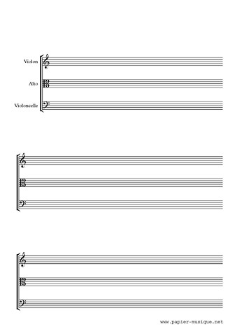 Papier musique pour trio (P3-cordes) Papier musique pour trio