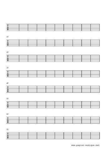 Tablature guitare 80 mesures (PS-GT-80) Tablature guitare 80 mesures